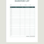Inventory Templates Documents Design Free Download Template