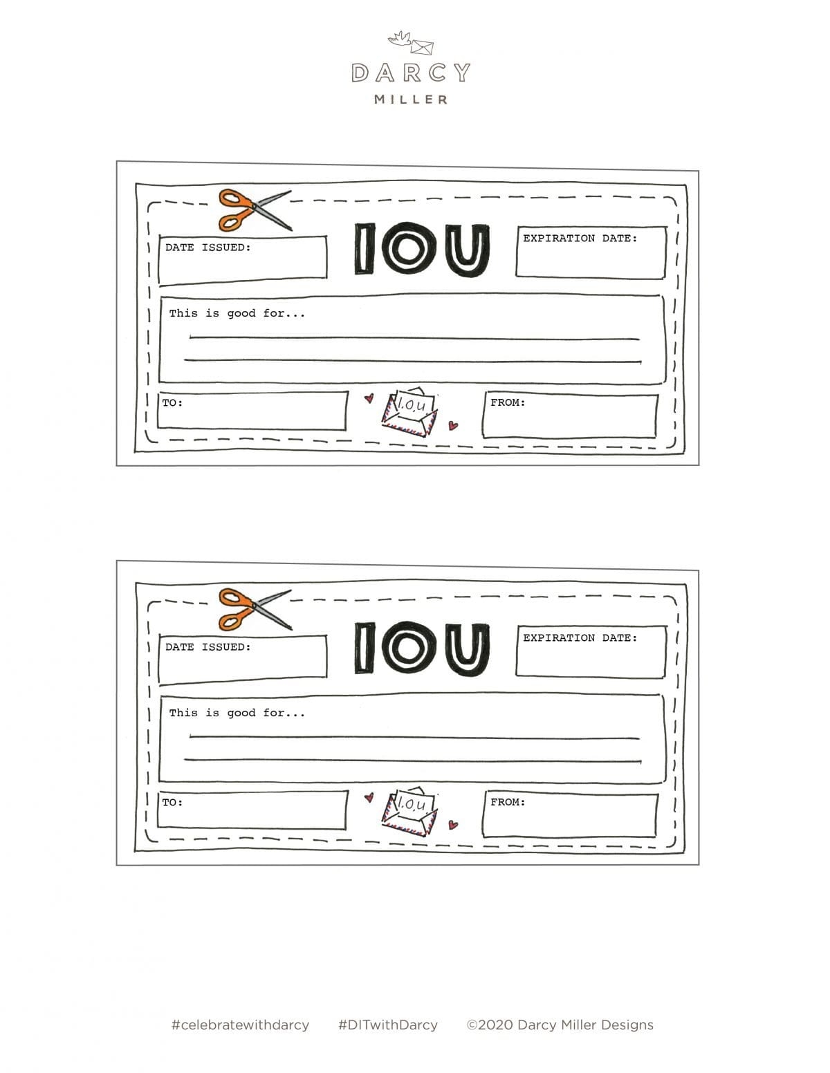 IOU Coupon Darcy Miller Designs