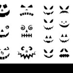 Jack O Lantern Smile Template Spooky Face Expression For Halloween Pumpkin Vvector Black Silhouette Design Isolated On White Stock Vector Image Art Alamy