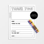 Kids Thank You Letter Template Kids Thank You Letter Fill In Etsy de