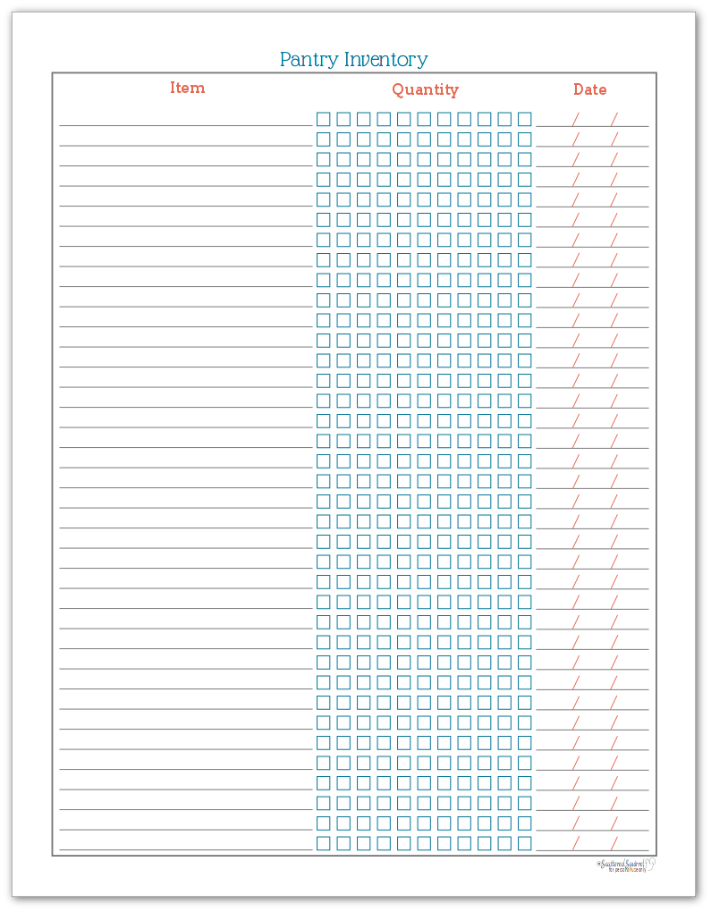 Kitchen Inventory Checklists And Shopping Lists