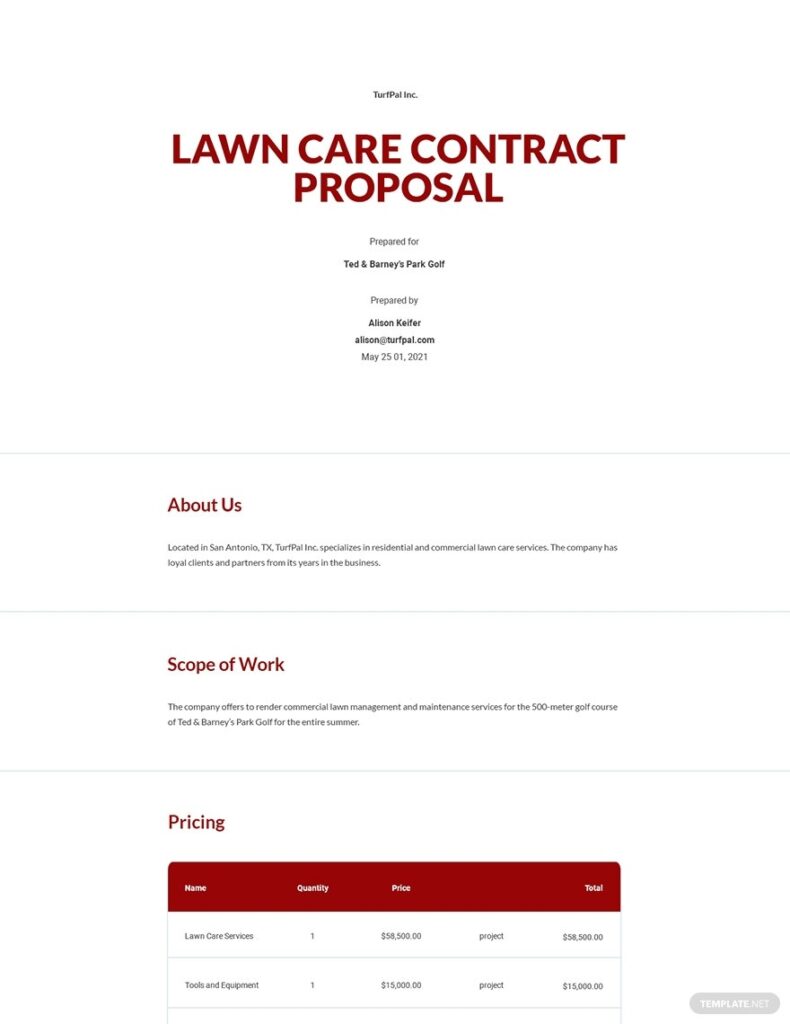 Printable Landscaping Proposal Template