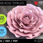 Large Paper Rose Template Paper Flowers Svg Rose Template Etsy