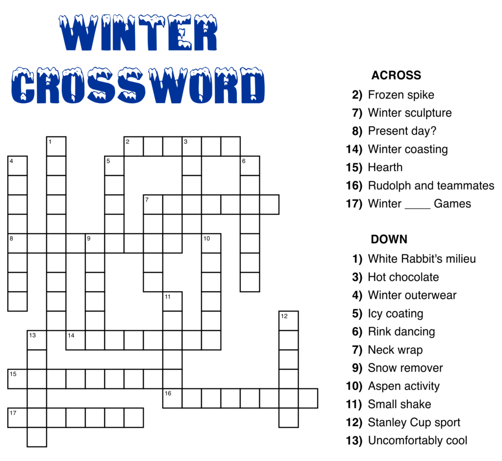 Crossword Puzzles For Kids Printable