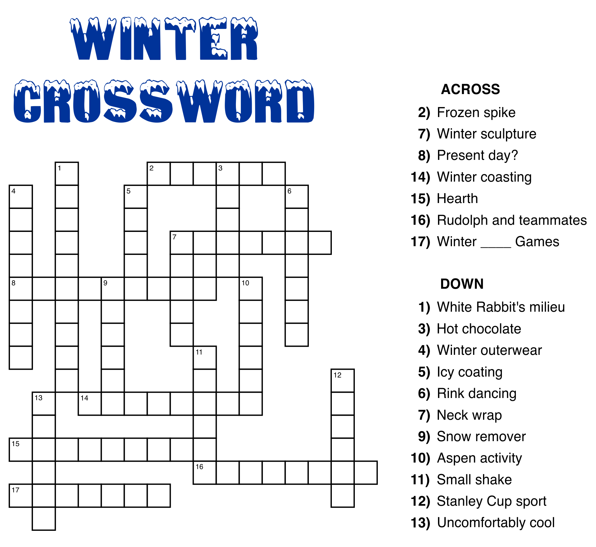 Large Printable Easy Crossword Puzzle Printable Crossword Puzzles Crossword Free Printable Crossword Puzzles