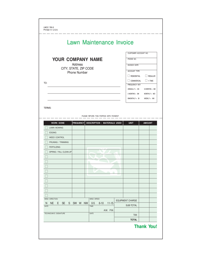 Lawn Care Billing Template Fill Out Sign Online DocHub