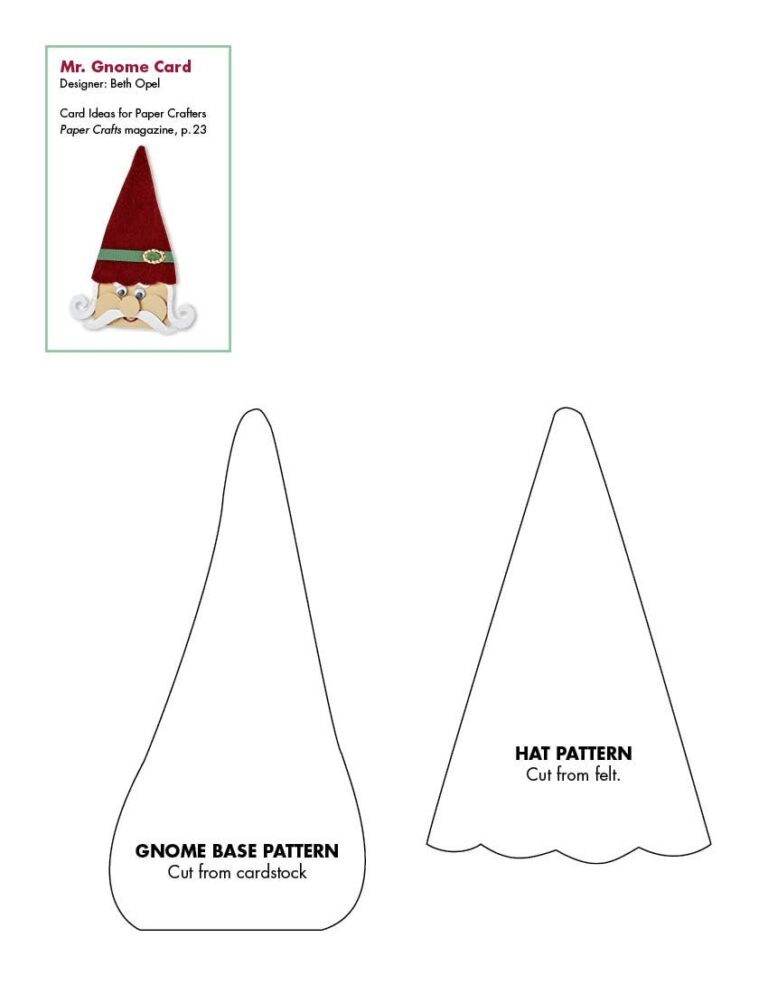 Template Free Printable Gnome Hat Pattern Fillable Form 2023