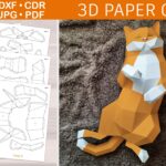 Low Poly 3D Paper Craft Cute Cat Template