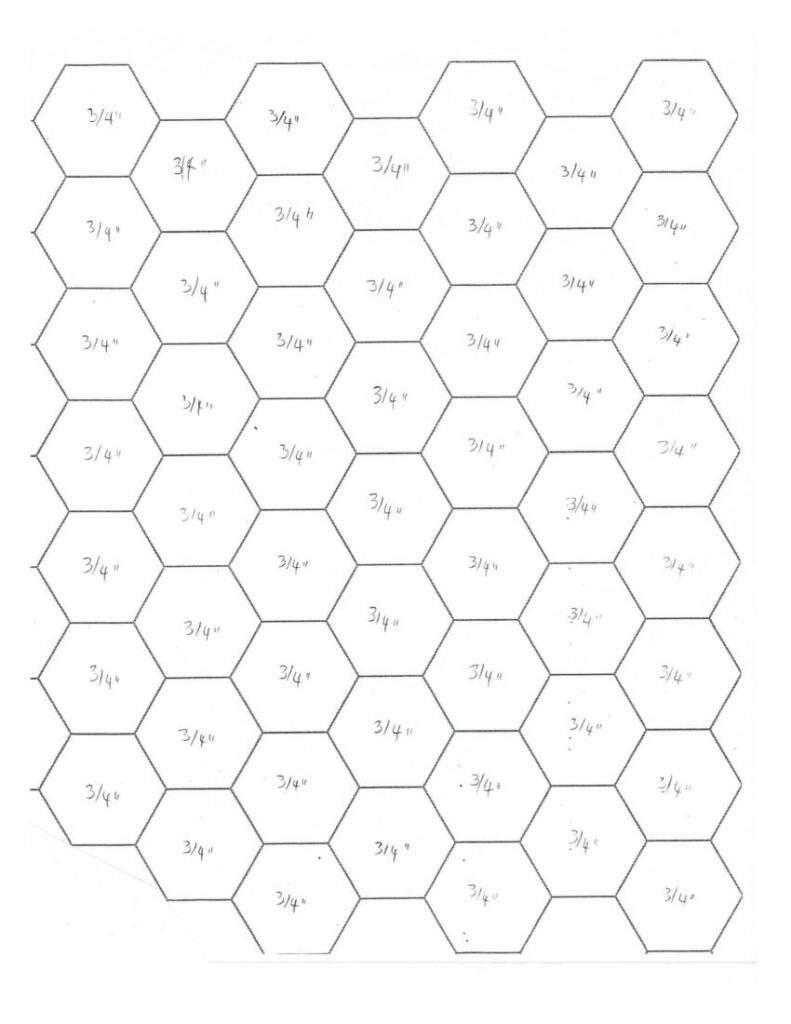 Master Hexagon Template Half Inch pdf OneDrive English Paper Piecing Paper Piecing English Paper