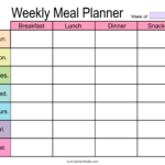 Meal Planners Printable Weekly Menu Templates PDF DIY Projects Patterns Monograms Designs Templates
