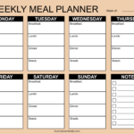 Meal Planners Printable Weekly Menu Templates PDF DIY Projects Patterns Monograms Designs Templates