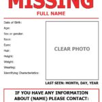 Missing Person Flyer NIWRC