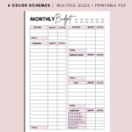 MONTHLY Budget Overview Template Printable Budget Binder Etsy de