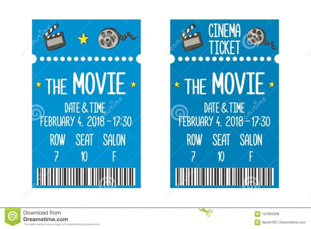 Movie Ticket Template Stock Vector Illustration Of Graphic 124064208
