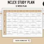 Nclex Study Plan Nclex Prep 12 Weeks Nclex Study Schedule Etsy de