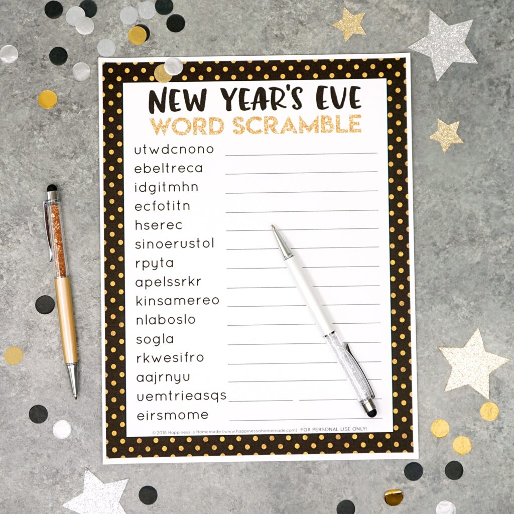 New Year's Mad Libs Printable For Kids