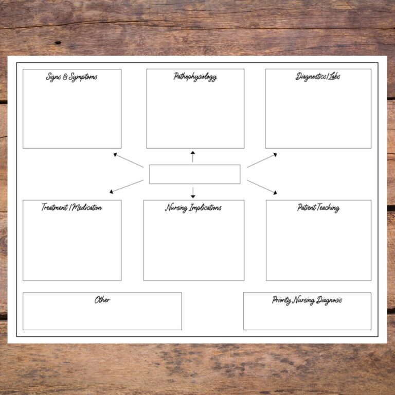 Nursing Concept Map Template Etsy Fillable Form