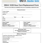 Osha 30 Card Template Fill Online Printable Fillable Blank PdfFiller