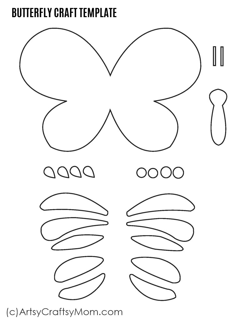 Paper Butterfly Craft Free Template Spring Craft For Kids Fillable