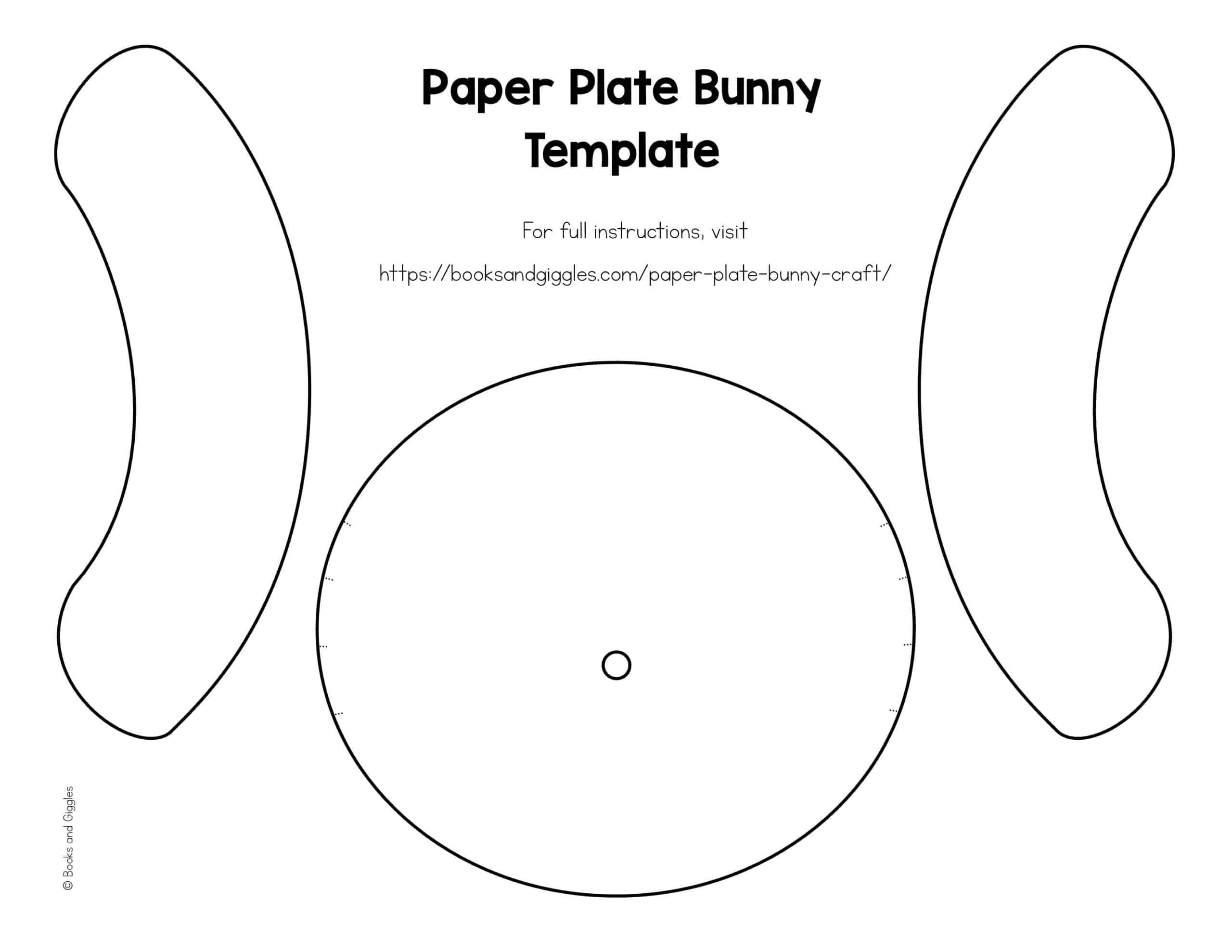 Paper Plate Bunny Craft with Free Template 