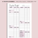 Paycheck Budget Overview Template Printable Paycheck Budget Etsy de