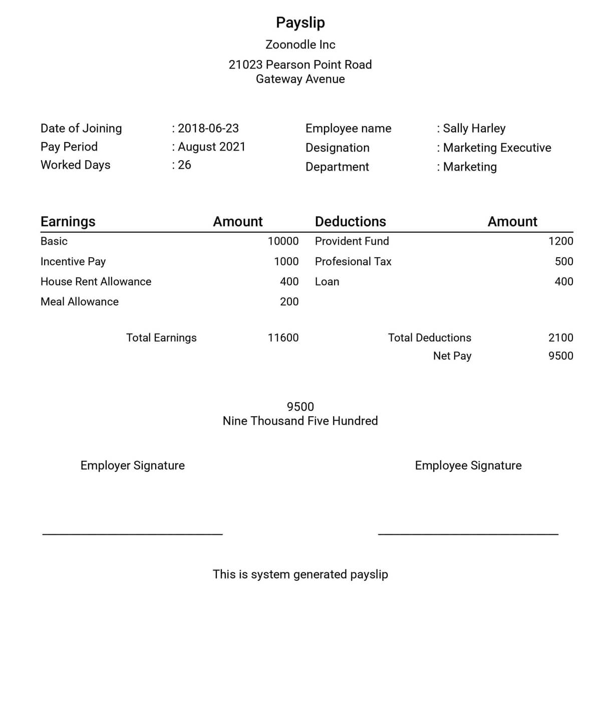 Payslip Sample Template Paysliper Fillable Form 2023