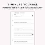 Personal Inserts 5 Minute Journal Daily Gratitude Journal Etsy de