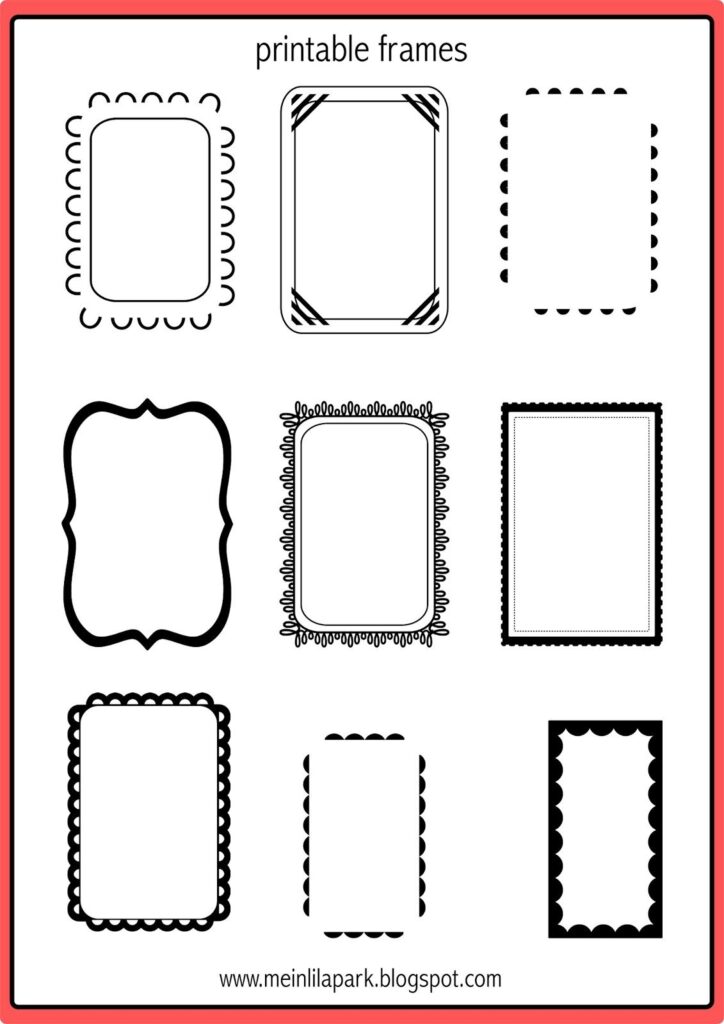 Downloadable Free Printable Picture Frame Templates