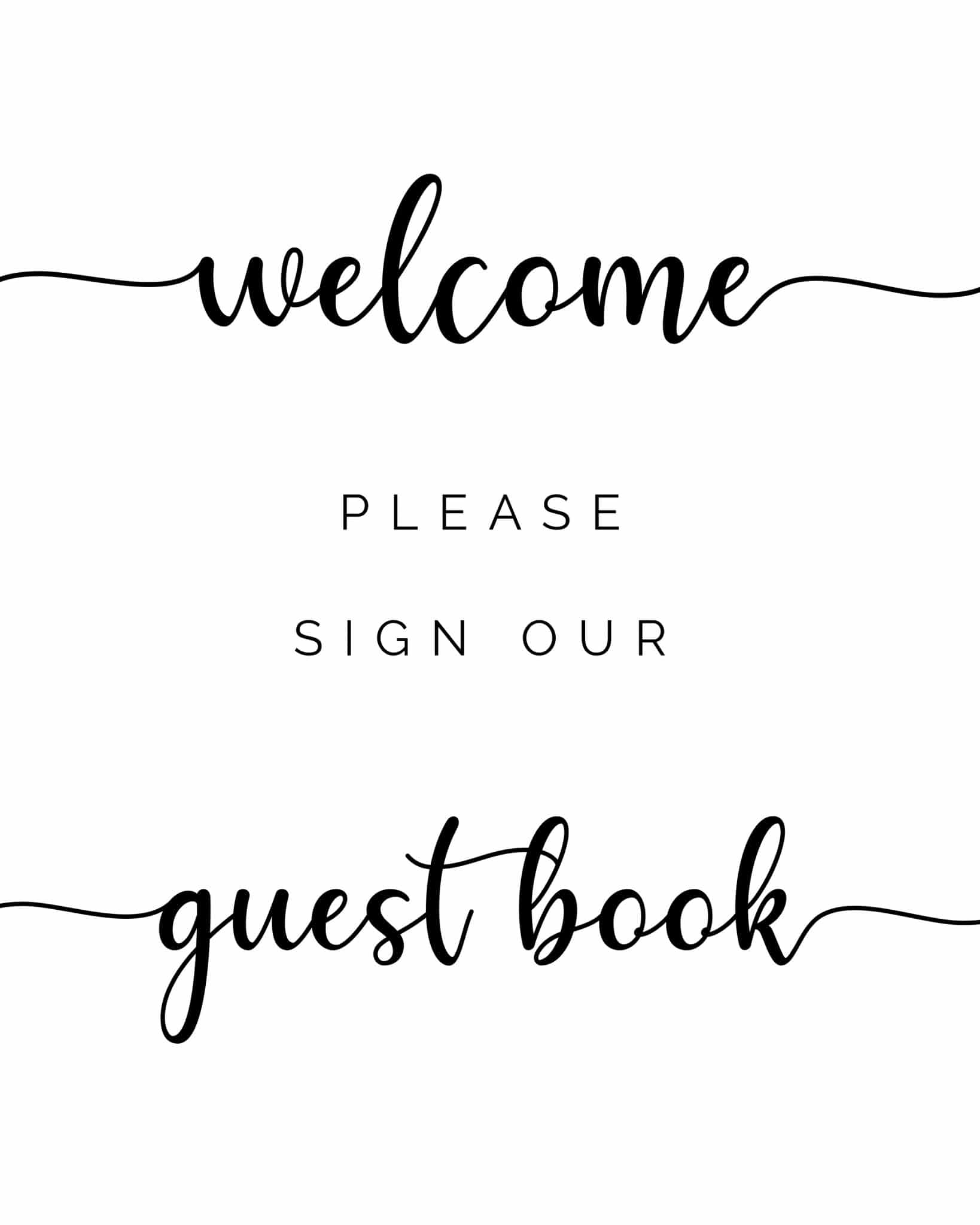 Please Sign Our Guestbook Free Printable Tulamama