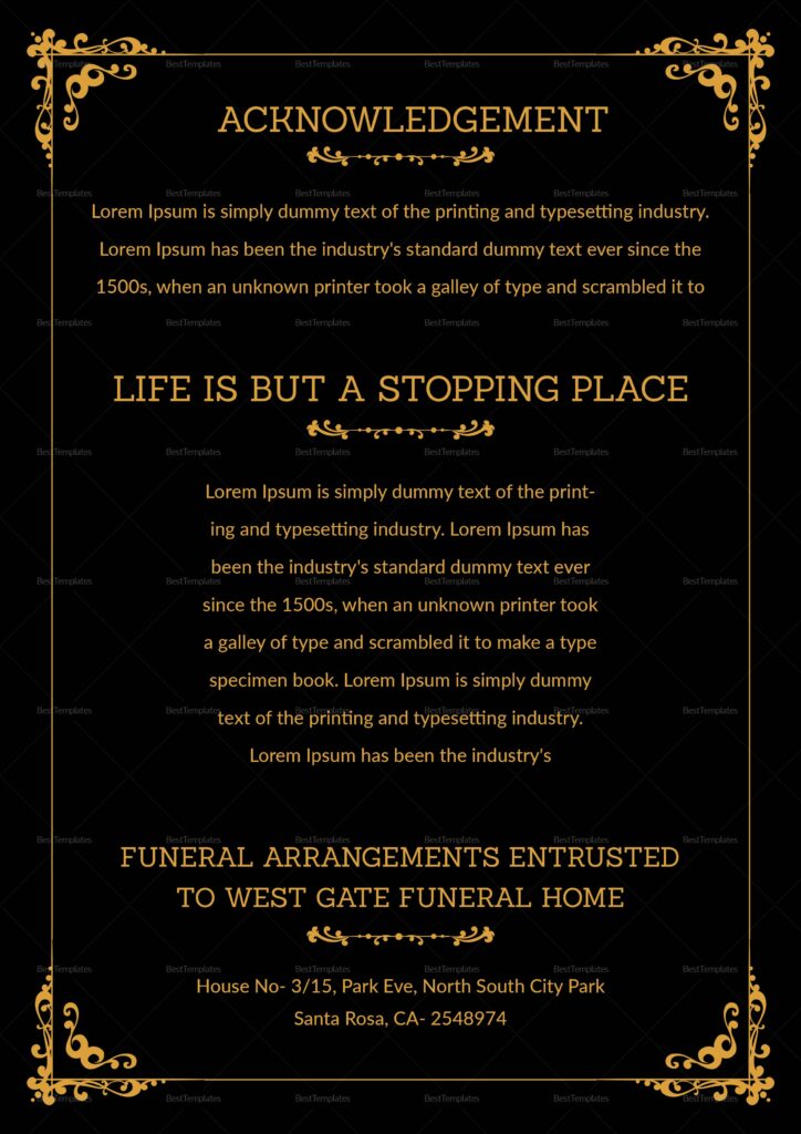 Premium Funeral Resolution Template In Adobe Photoshop Microsoft Word