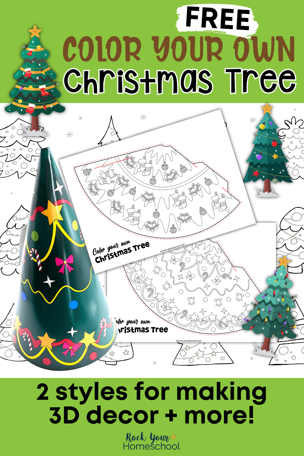Printable 3D Christmas Tree Template For DIY Holiday Fun 2 Free