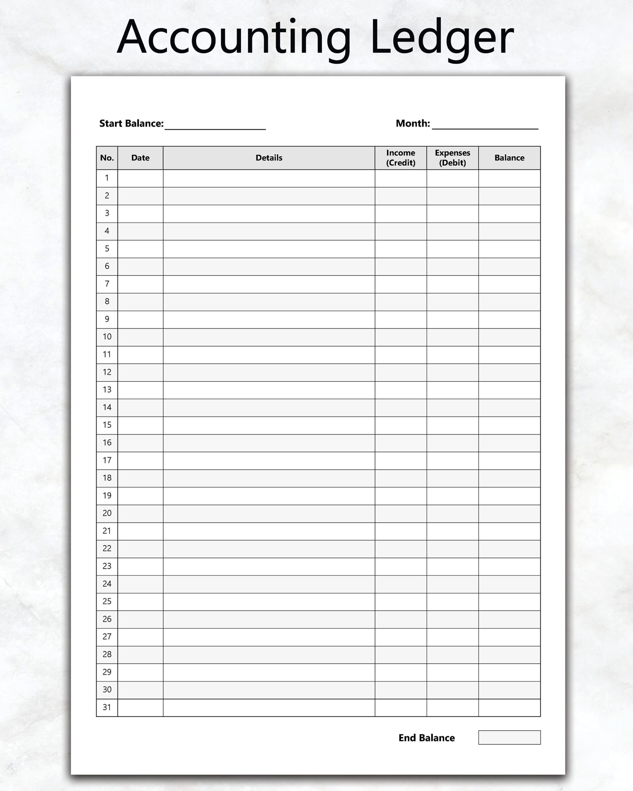 General Ledger Printable Sheets General Ledger Printable Sheets