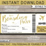 Printable Boarding Pass Template Surprise Fake Airline Ticket Etsy de