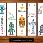 Printable Bookmarks Template Bookmarks For Kidsrobots Etsy de