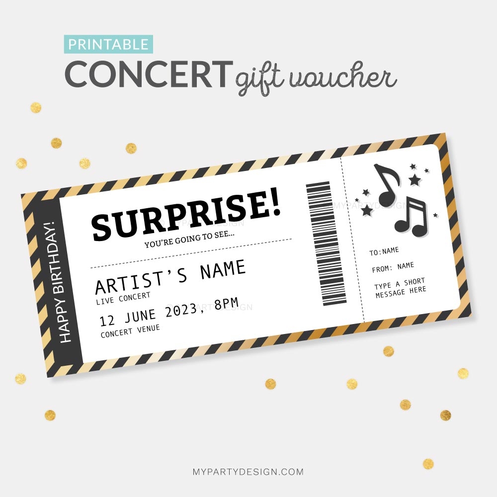 Printable Concert Ticket Template My Party Design