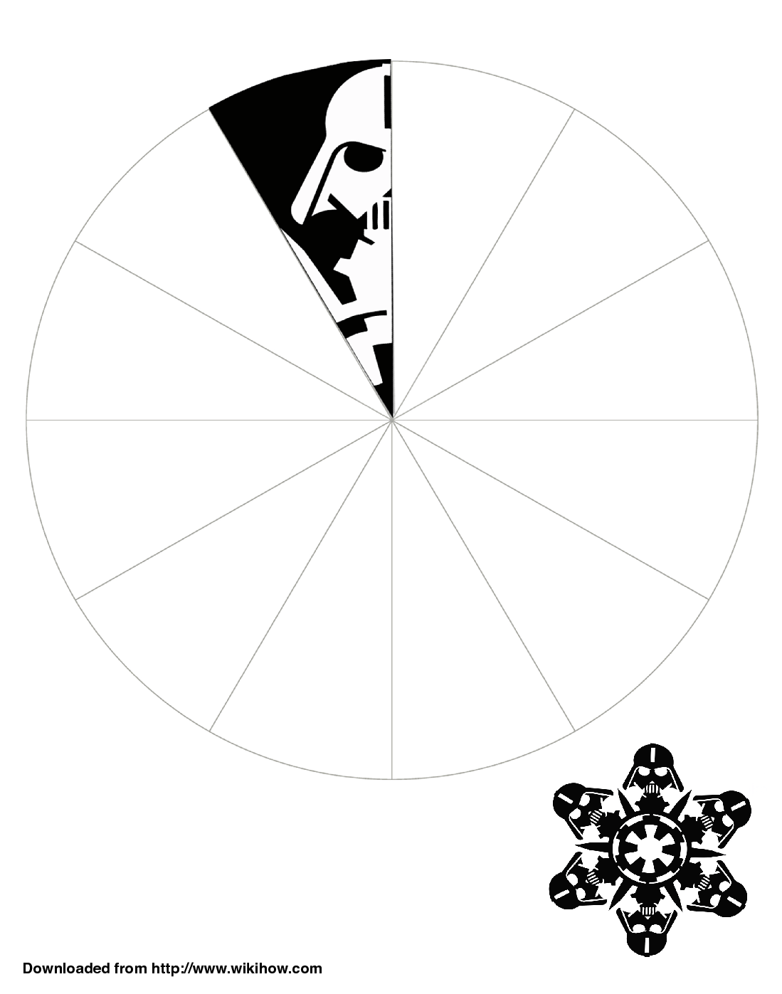 Printable Darth Vader Snowflake Template WikiHow Star Wars Snowflakes Star Wars Snowflakes Template Snowflake Template