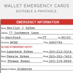 Printable Emergency Information Cards Medical Alert ID Etsy de