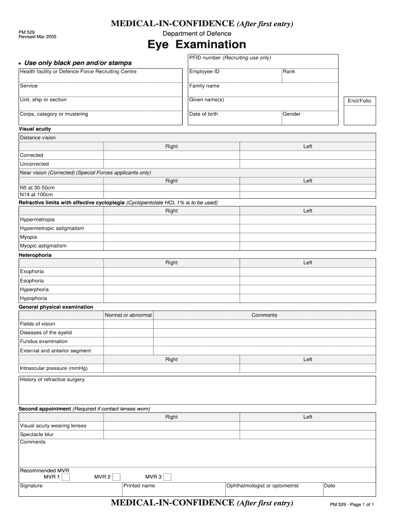 Printable Eye Exam Forms Fill Online Printable Fillable Blank PdfFiller