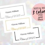 Printable Graduation Name Card Template Gold Silver Black Etsy
