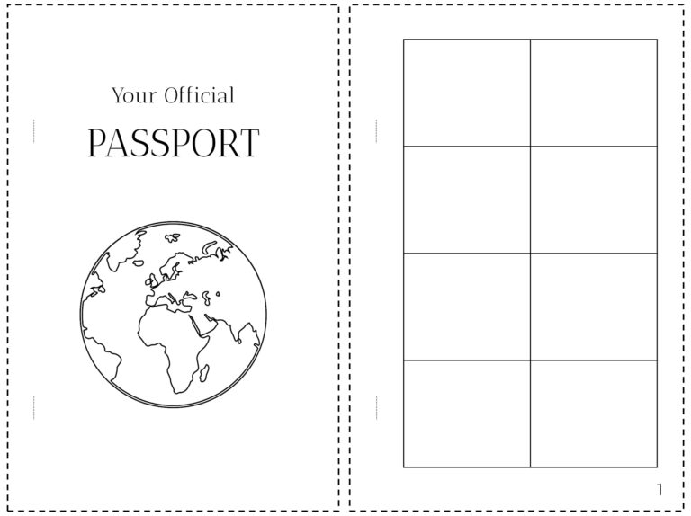 Printable Passport For Kids Pretend Travel Adventure Kit - Fillable 