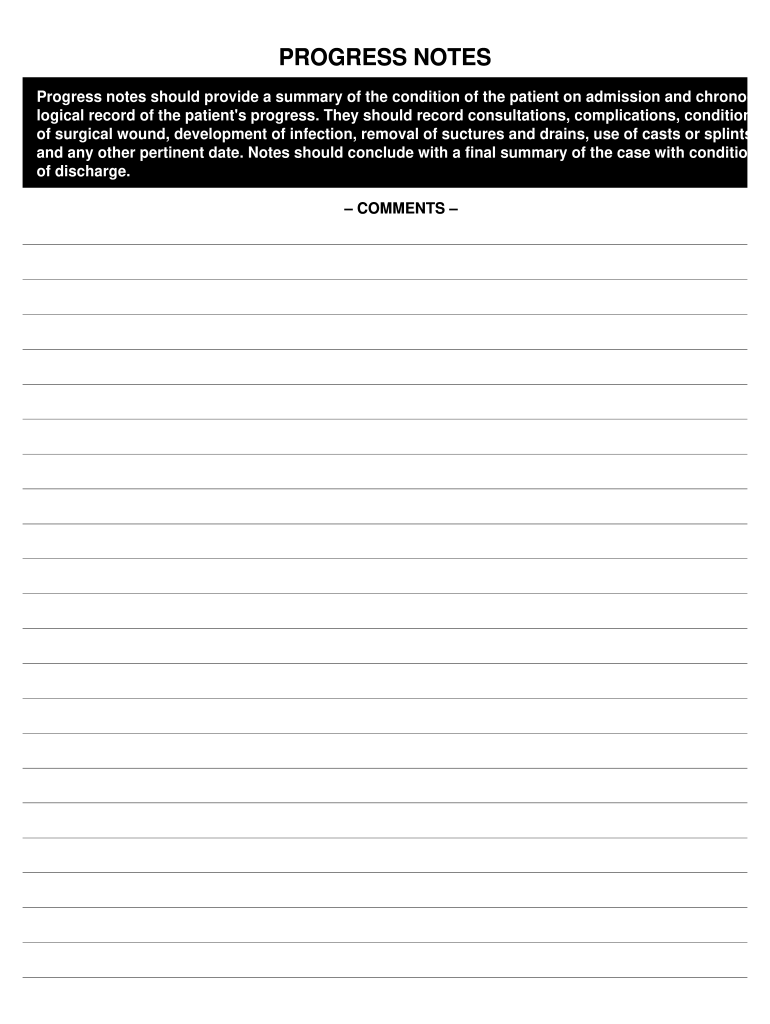 Printable Blank Progress Note Template