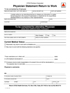 Printable Return To Work Form Pdf Fill Out Sign Online Dochub