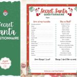 Printable Secret Santa Questionnaire Holiday Gift Exchange Etsy de