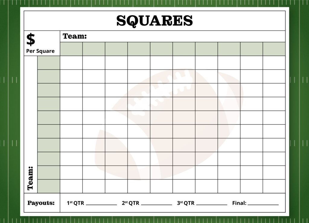 Printable Super Bowl Square Template Fillable Form 2023