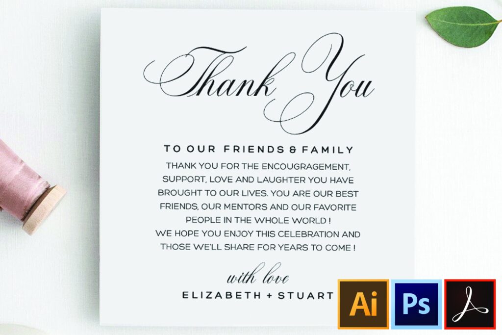 Printable Thank You Letter Template Grafik Von EighteenWeddingStore Creative Fabrica