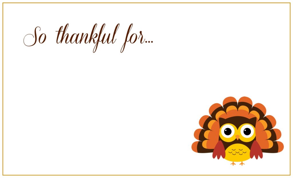 Thanksgiving Card Templates Printable