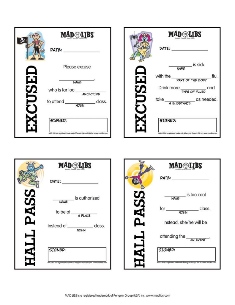 Mad Libs For Kids Printable First Grade
