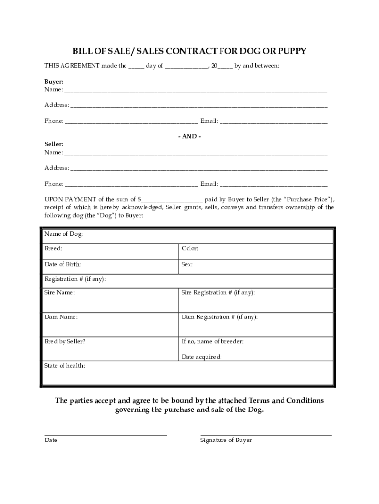 Puppy Contract Template Pdf Fill Out Sign Online DocHub