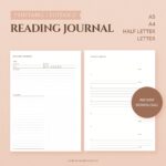 Reading Journal Printable For Book Lovers Book Review Etsy de