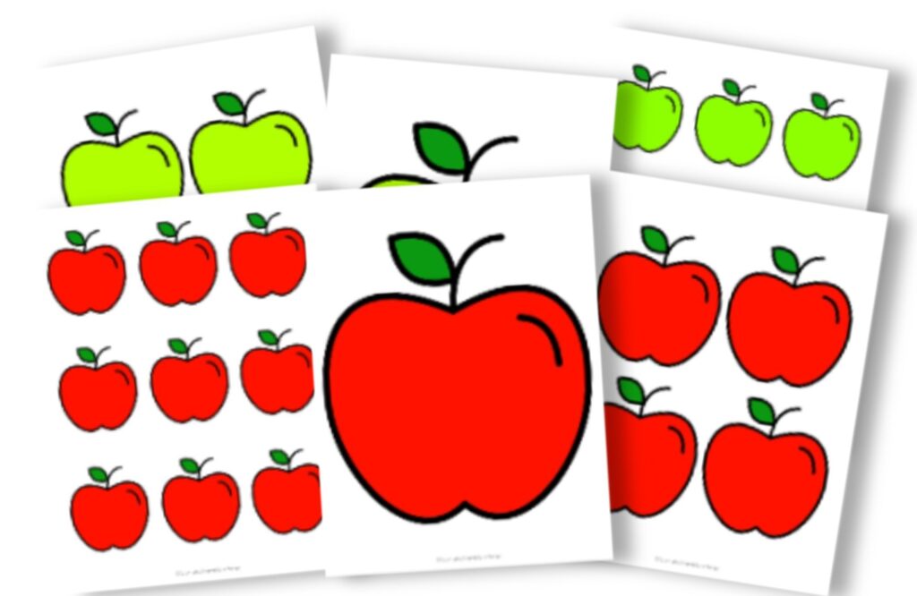 Red And Green Apple Templates In Large Medium And Small
